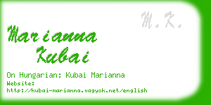 marianna kubai business card